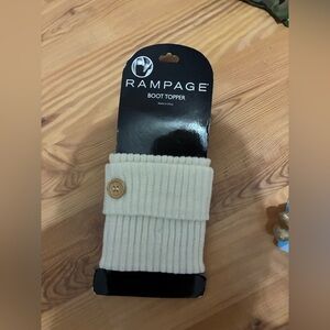 Rampage Cream Ribbed Boot Cuff with Button Accent